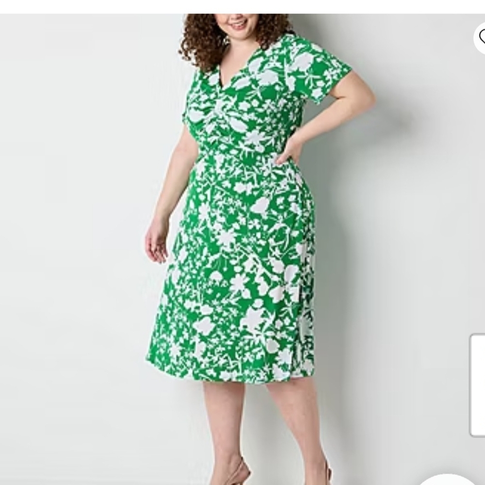 Perceptions Green Flutter Sleeve Midi Dress for Weddings